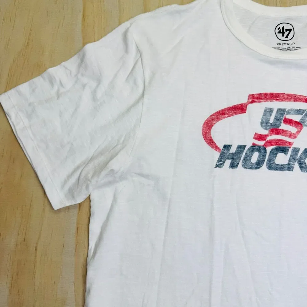 NEW USA Hockey '47 Brand USA Hockey Grit Scrum Tee Short Sleeve Shirt 2XL